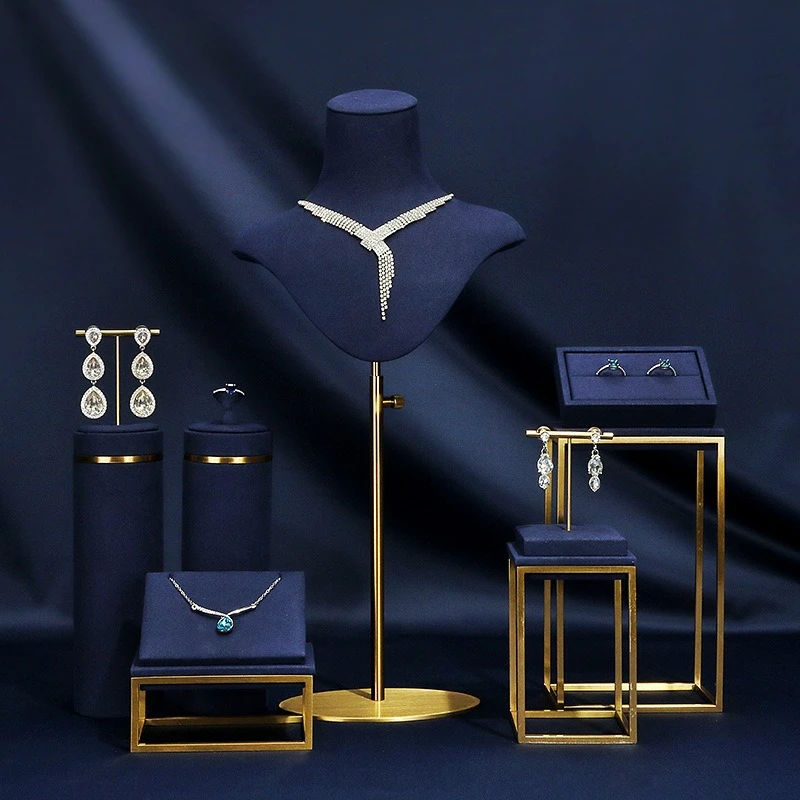 نافذة عرض المجوهرات والدعائم الراقية، وحامل عرض قلادة الصورة، والأقراط، والخواتم وحامل عرض المجوهرات #4