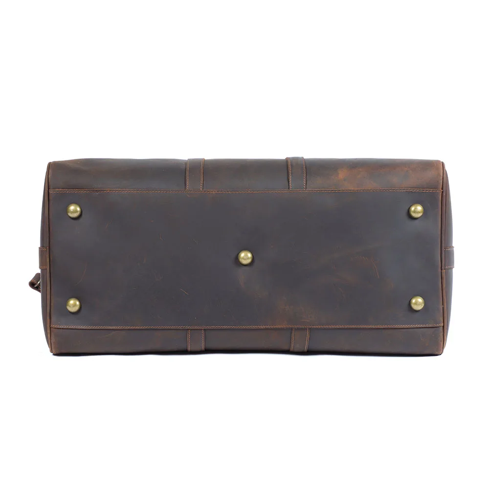S.WORKER Vintage Vollnarbenleder-Reisetasche Große Kapazität Weekender-Reisetasche für Männer Sporttasche – Detail 9