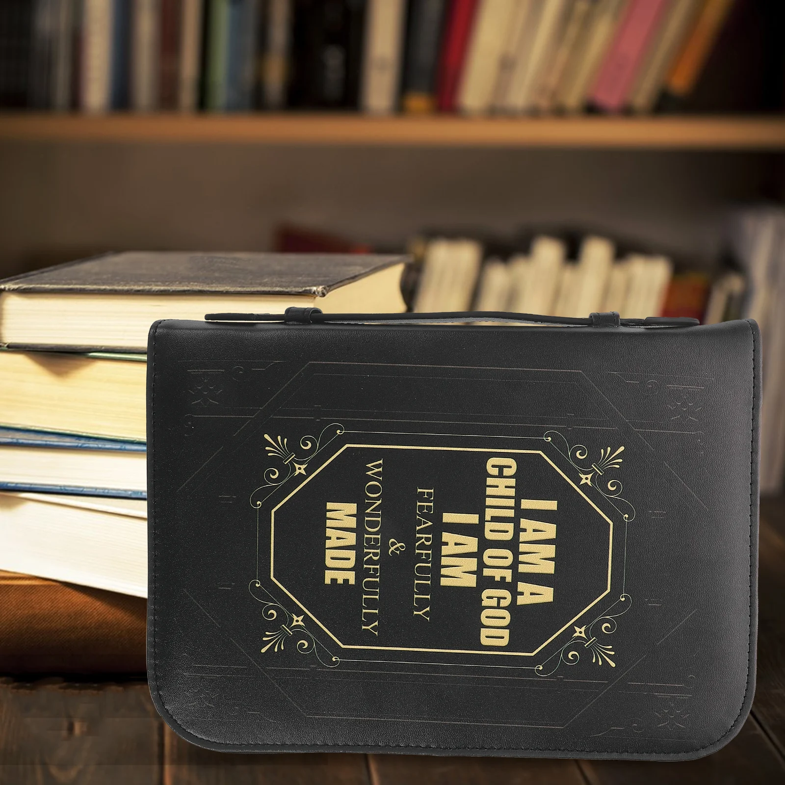 

Vintage Cross Bible Carry Case Zippered Protective Book Cover Carrying Handle Church Bag Bible Study Essentials Book Sleeve