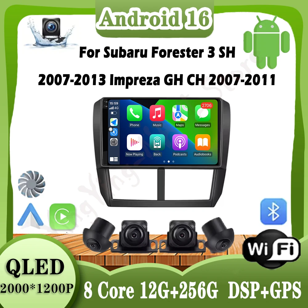 

9 lnch Android 16 For Subaru Forester 3 SH 2007-2013 Impreza GH CH 2007-2011 Car Radio Multimedia Video Player Navigation GPS