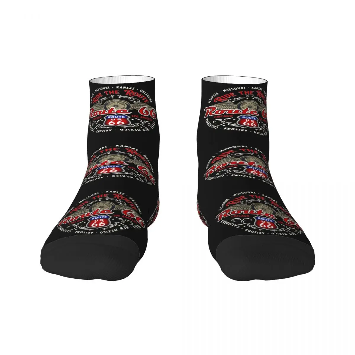 Harajuku Read The Route 66 Motorcyle Bikers Socks Men Women Warm 3D Print USA Highways Football Sports Socks