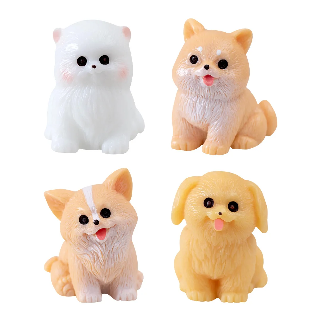 Figurines Miniatures Cute Dog Puppy Micro Landscape Ornaments For Home Decoration Items Room Decor Desk Accessories Gifts