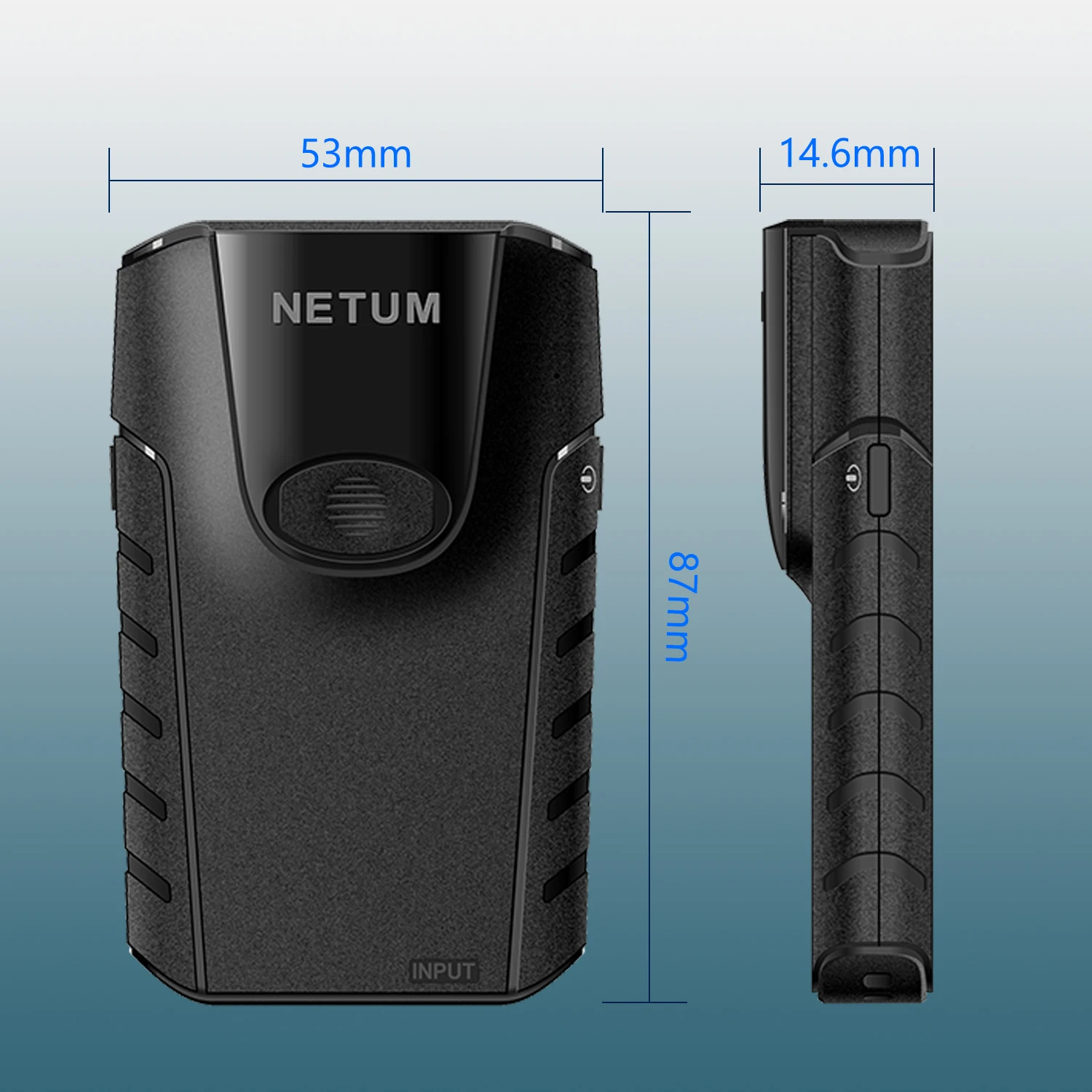 Netum E800 portátil 2D Clip trasero escáner de código de barras de diente azul compatible con Android teléfono móvil QR lector de mano inalámbrico