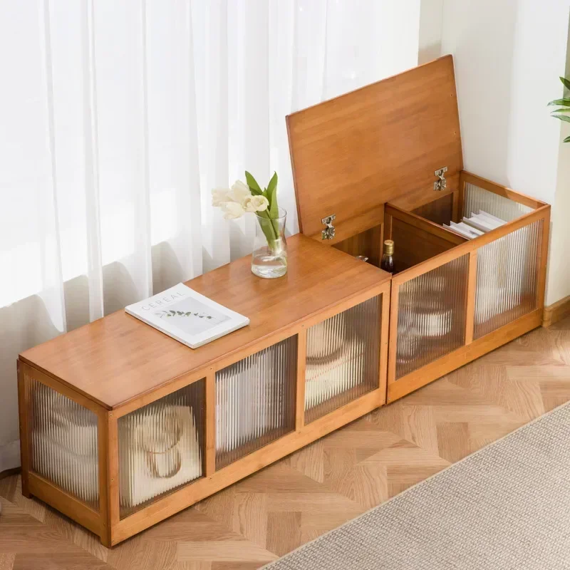 Multi-functional Bay Window Storage Cabinet Bedroom Balcony Low Cabinet Flip Long Tatami Storage Furniture Versatile Organizer