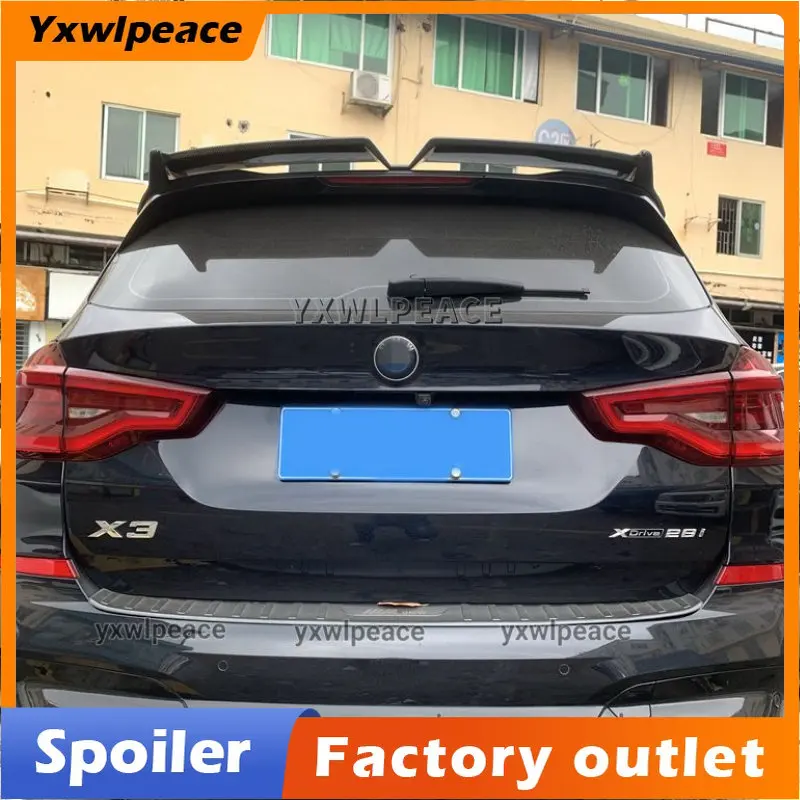 

For BMW New X3 G01 Spoiler Accessories 2018 2019 2020 2021 2022 Carbon Fiber Look Gloss Black Rear Trunk Roof Spoiler