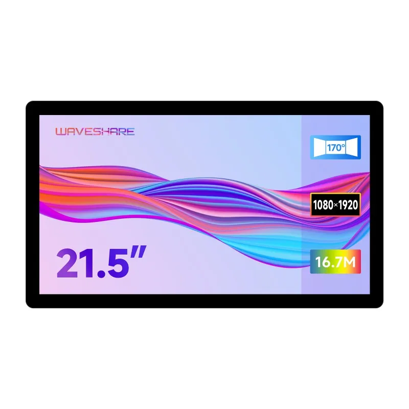 

21.5inch Capacitive Touch Display, 1080×1920 Full HD, Optical Bonding Toughened Glass Panel, Supports Raspberry Pi / Jetson Nano