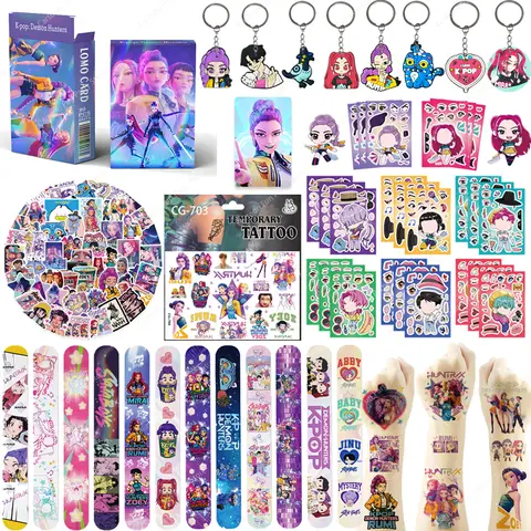 Anime Film Kpops Dämonen Hunte Party Gefälligkeiten Slap armband Geschenk Tasche tattoo Aufkleber Karte Luftballons Geburtstag Party Decora Weihnachten