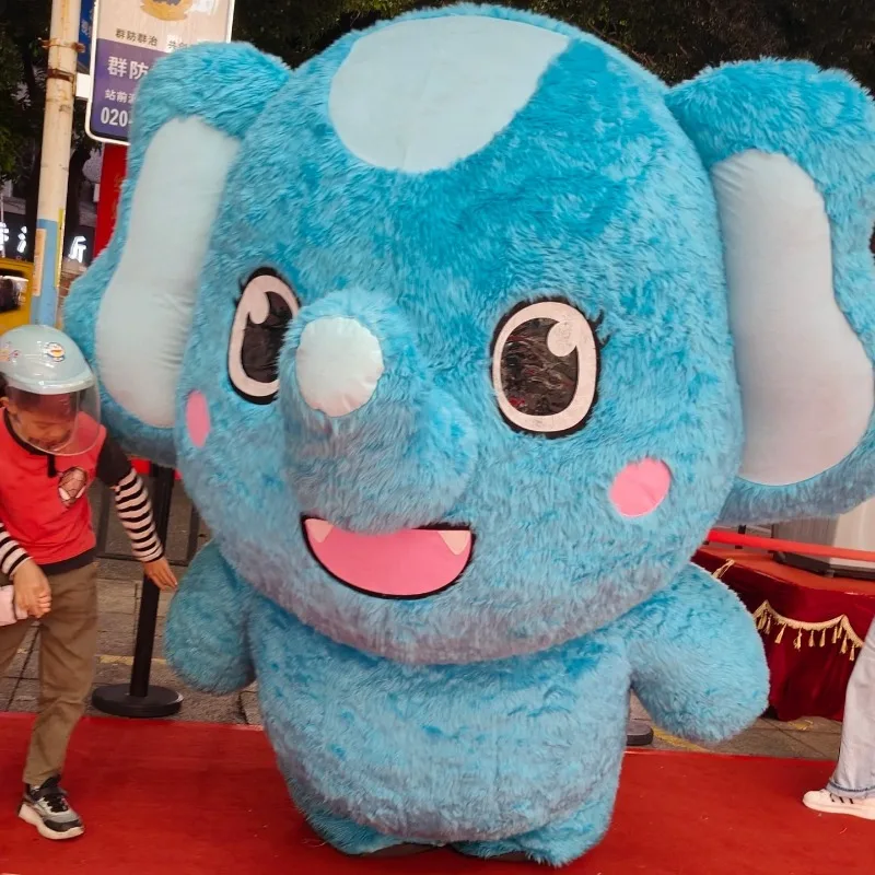 2-2.6 متر نفخ التميمة الفيل زي حفل الإعلان الحيوان كرنفال أنيمي عرض الدعامة تأثيري ازياء