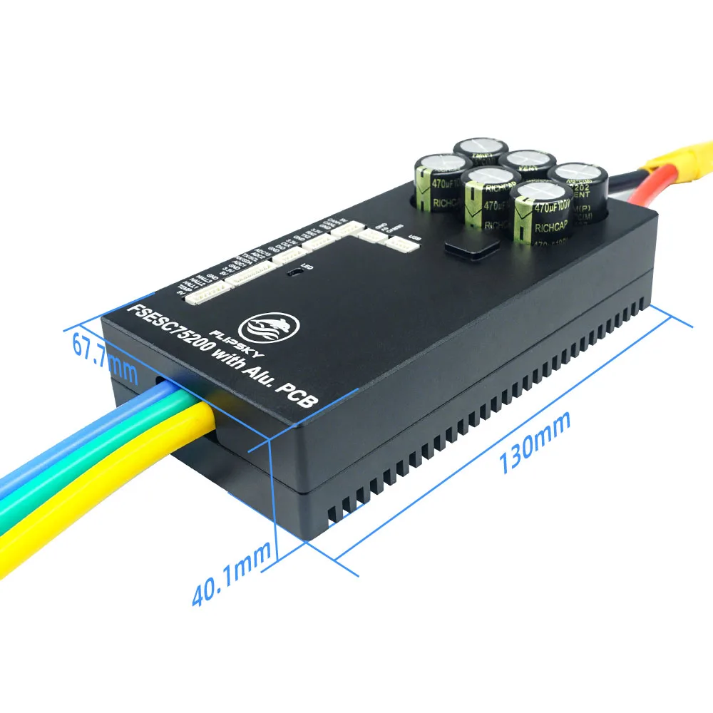Flipsky ESC 75200 84V 200A 高電流 アルミPCB搭載 VESCベース E-Foil対戦ロボット サーフボード AGVロボット用