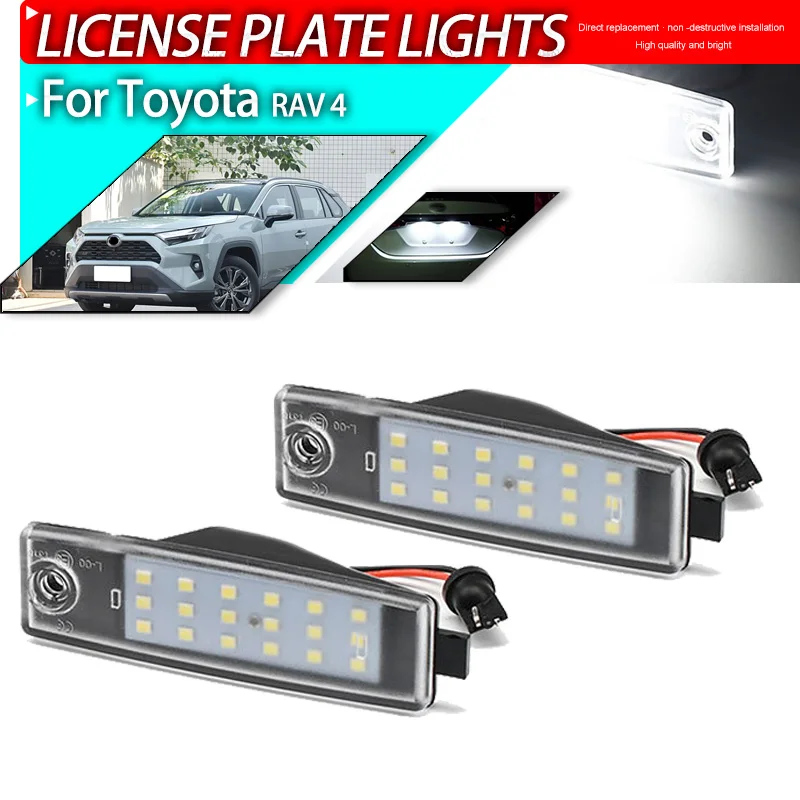 2Pcs Car Led Number License Plate Lights For Toyota Harrier Hiace - KDH2 LH2 TRH2 Kluger Highlander Land Cruiser 200 RAV 4 RAV4