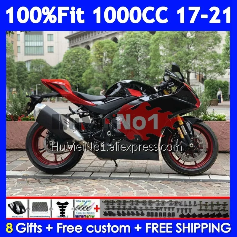 Glossy black Injection For SUZUKI GSXR1000 GSXR 1000 L7 122No.14 K17 GSXR-1000 17 18 19 20 21 2017 2018 2019 2020 2021 Fairings