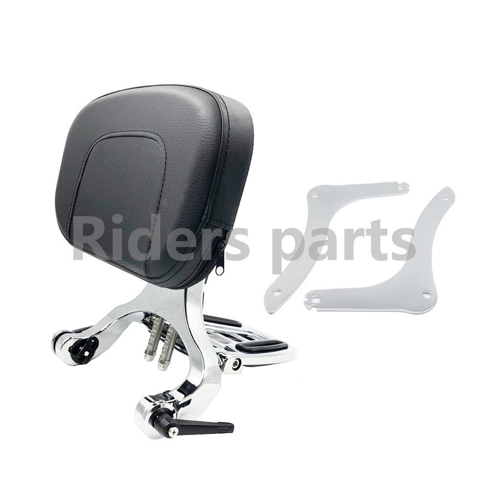 Motorcycle Fixed Mount&Multi Purpose Driver Passenger Backrest with Folding Luggage Rack For Lifan V6