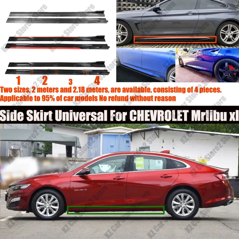 

FOR CHEVROLET Mrlibu xl 2M Car Side Skirt Extension Plate Lip Separator Bumper 2.18M Racing Side Spoiler Universal Car Side