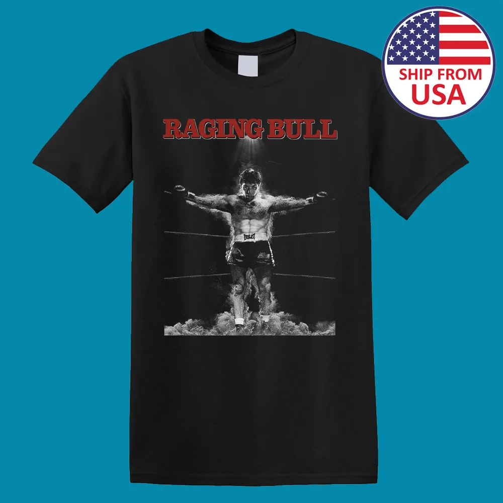 Raging Bull Men's Black T-shirt Size S to 5XL