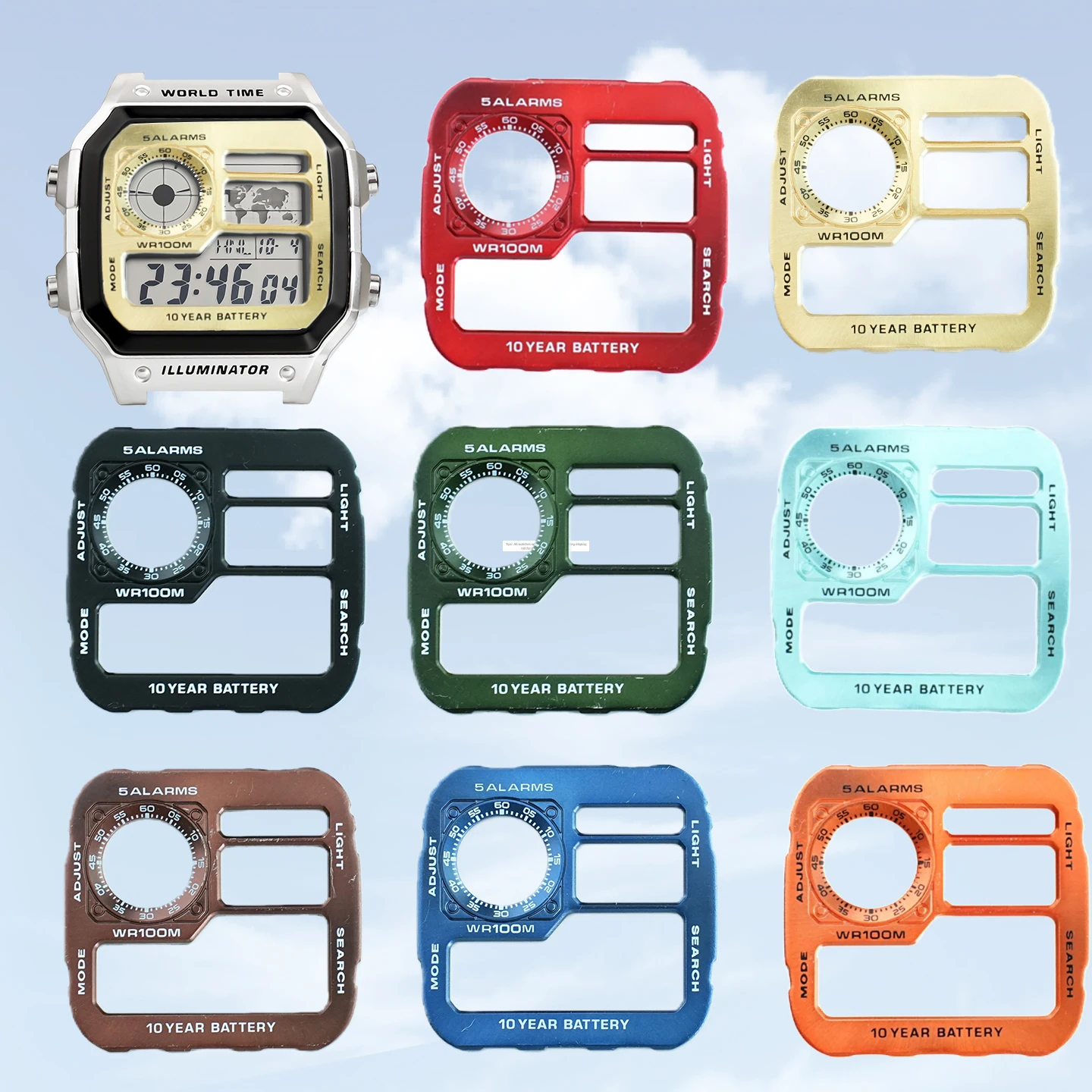 For Casio 3299 AE-1200WH Modified Metal Dial kit AE-1200 DIY Watch Inner Dial  AE1200 Fashionable Personalized Copper Watch Face