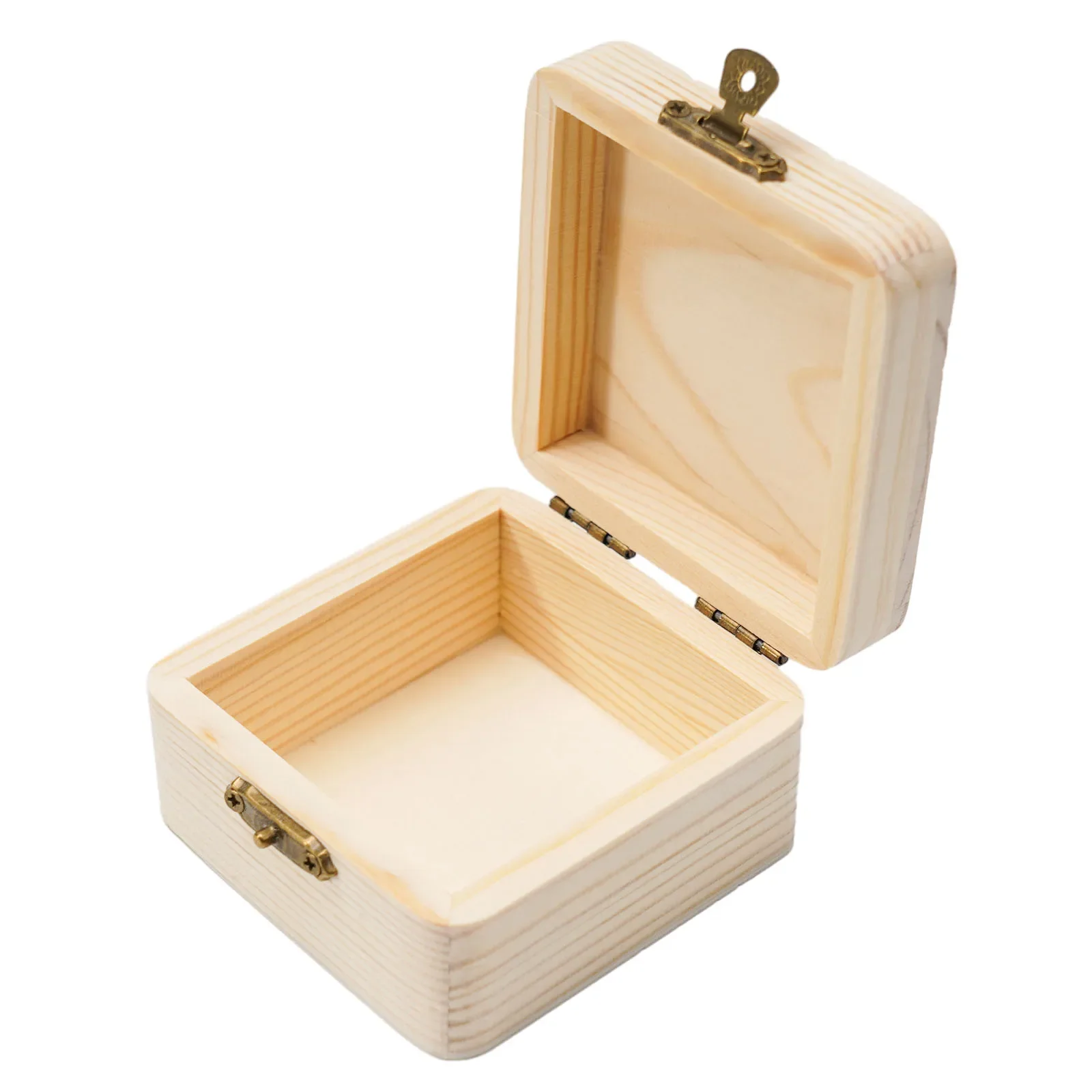 Wooden Storage Box Craft Box Home Household Organizer Packing Plain Natural Wood Storage Box 8*8*4.5cm Box