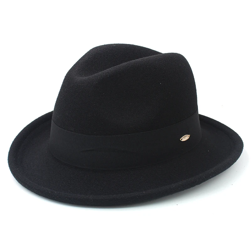 Men Women Wool Blend Classical Retro Fedora Hats Trilby Jazz Sunhat Street Style Caps Party Travel Outdoor Size US 7 1/4 UK L