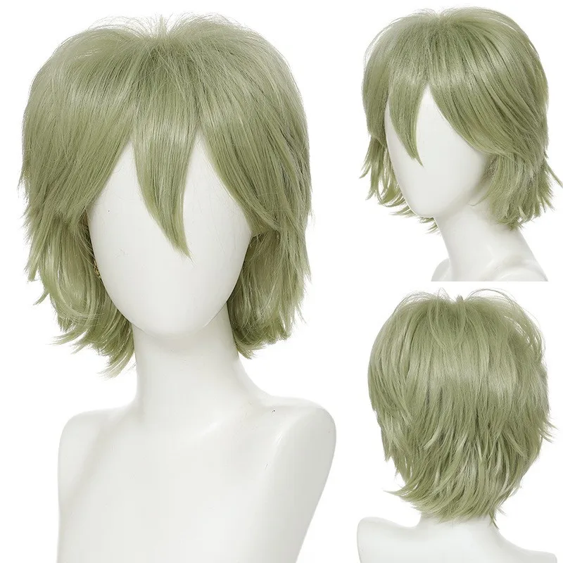 Perruques synthétiques courtes et moelleuses de 30cm, perruques complètes de Cosplay en Fiber résistante à la chaleur, Date A Live Shido Itsuka