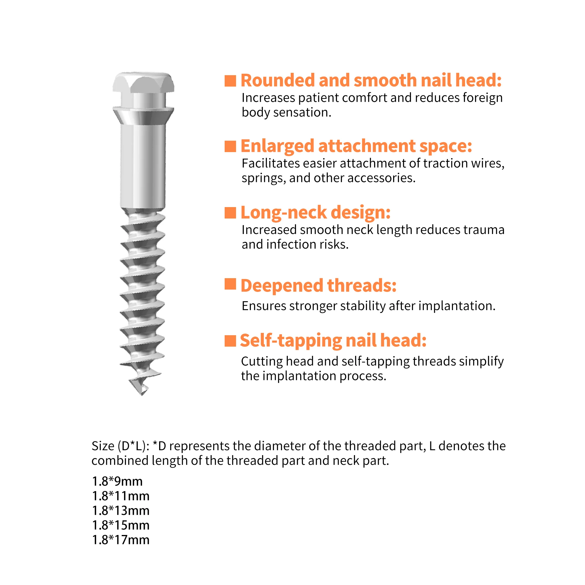 SmileRevive Dental Dentistry Materials Orthodontic Material Orthodontic Expansion Screw Dental Kit 1.8*9/11/13/15/17