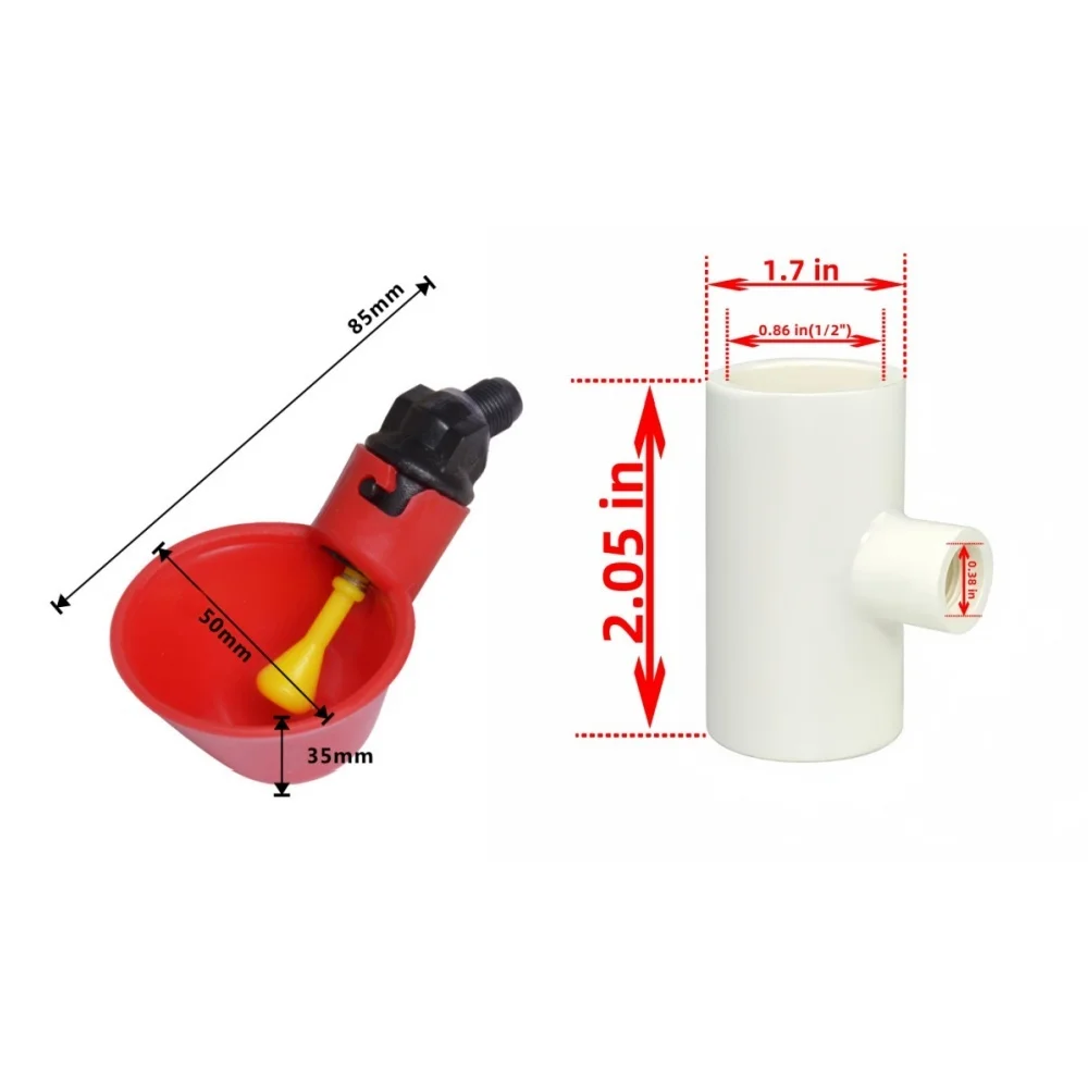 موزع مياه الدجاج الأوتوماتيكي، وعاء شرب الدواجن البلاستيكي، أنبوب مستقيم لحظيرة الدجاج المزرعة، نظام مياه الشرب الأوتوماتيكي #6