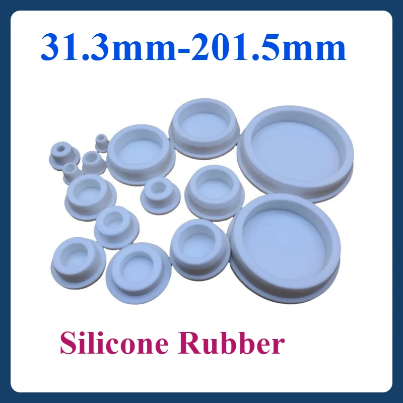 

31.3 mm to 201.5 mm white silicone rubber drain plugs, dust covers, screw hole plugs, and glass hole covers
