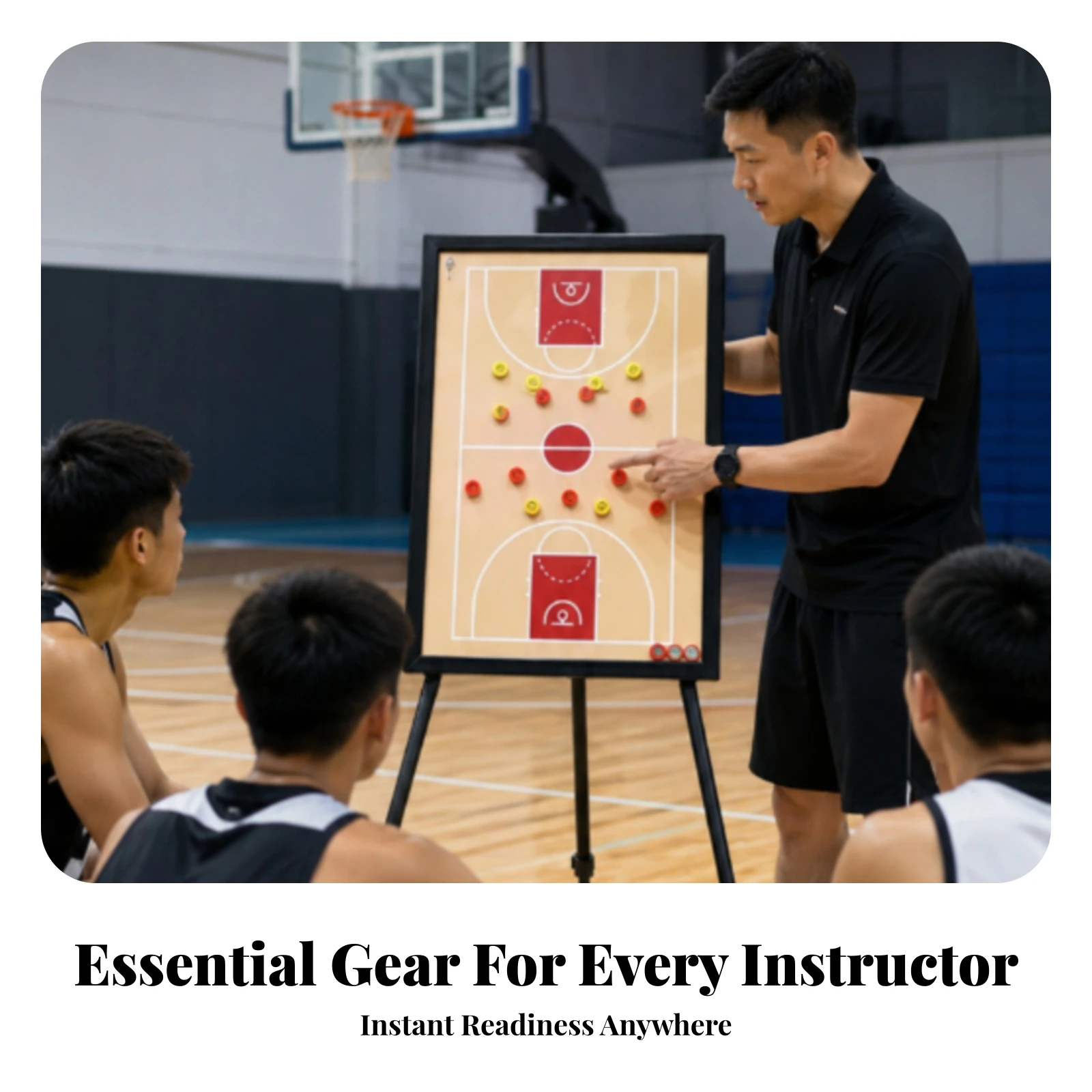 Coaching Board with Tripod Stand Height-Adjustable Tripod Coaching Board Equipment Portable Easy Wiping-off for Coaches
