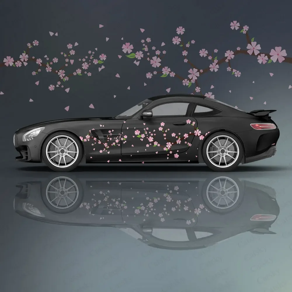 sakura flower Car stickers ita car tuning racing vinyl decal wrap side graphics car decal sticker