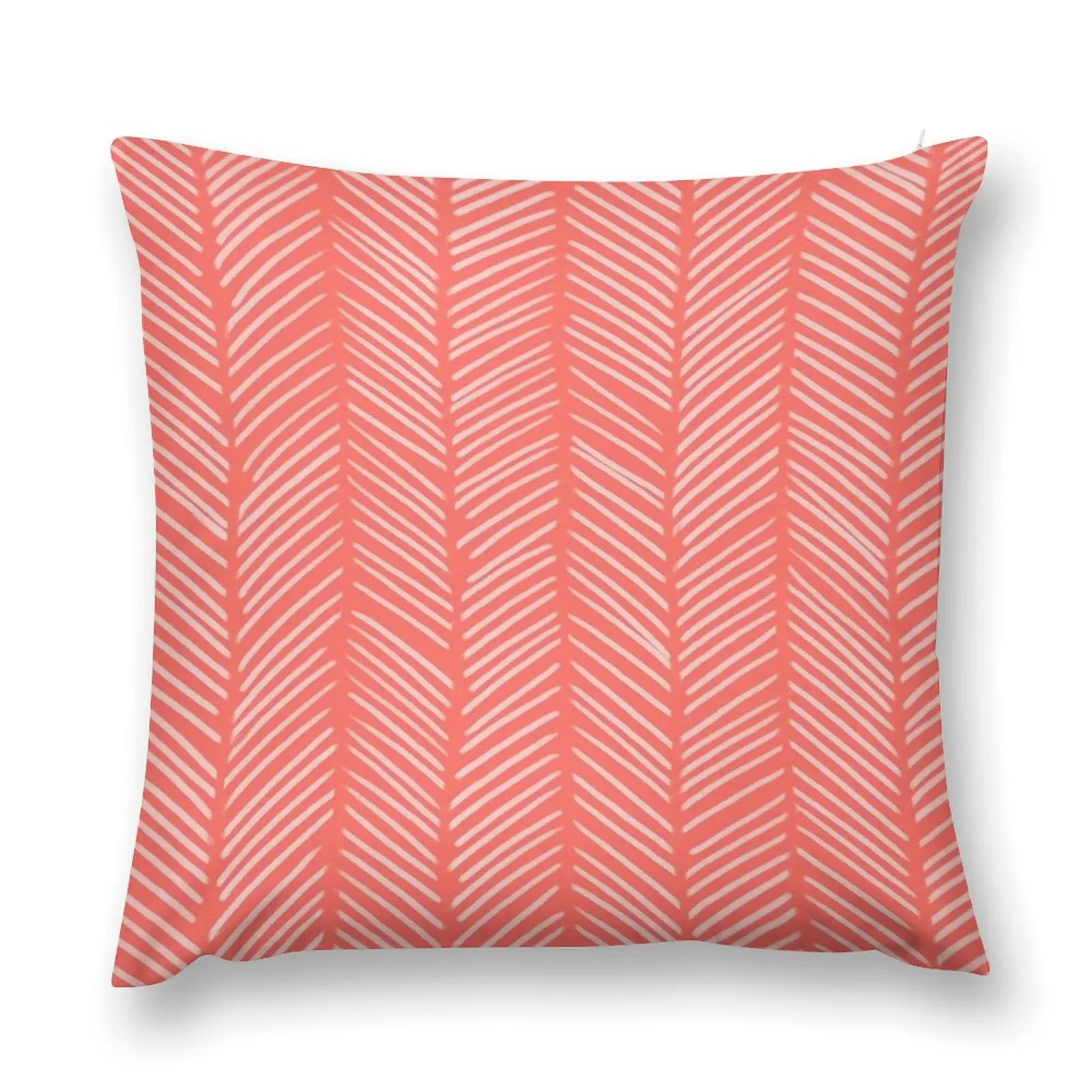 

Coral Herringbone Throw Pillow Bed pillowcases Decorative Cushions Decorative Cushions For Living Room pillow