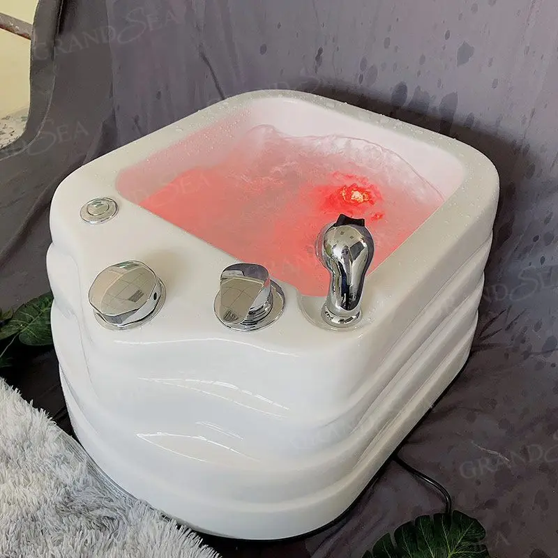 

【Best-selling】Pedicure Basin Foot Therapy Bathtub Salon Acrylic Massage Pedicure Basin Ceramic Foot Bath Nail Salon Pedic