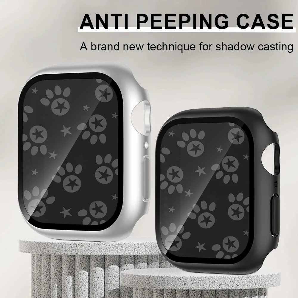 Anti Peep Case for Apple Watch Cover 46 42 45 44 41 40MM Hard PC Bumper Privacy Screen Protector for iWatch 11 10 9 8 7 6 5 4 SE