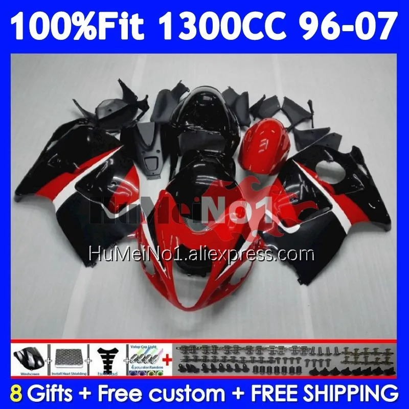 Fairing For SUZUKI GSXR 1300 CC Hayabusa GSXR-1300 Red black 126No.36 GSXR1300 96 97 98 99 00 01 2002 2003 2004 2005 2006 2007