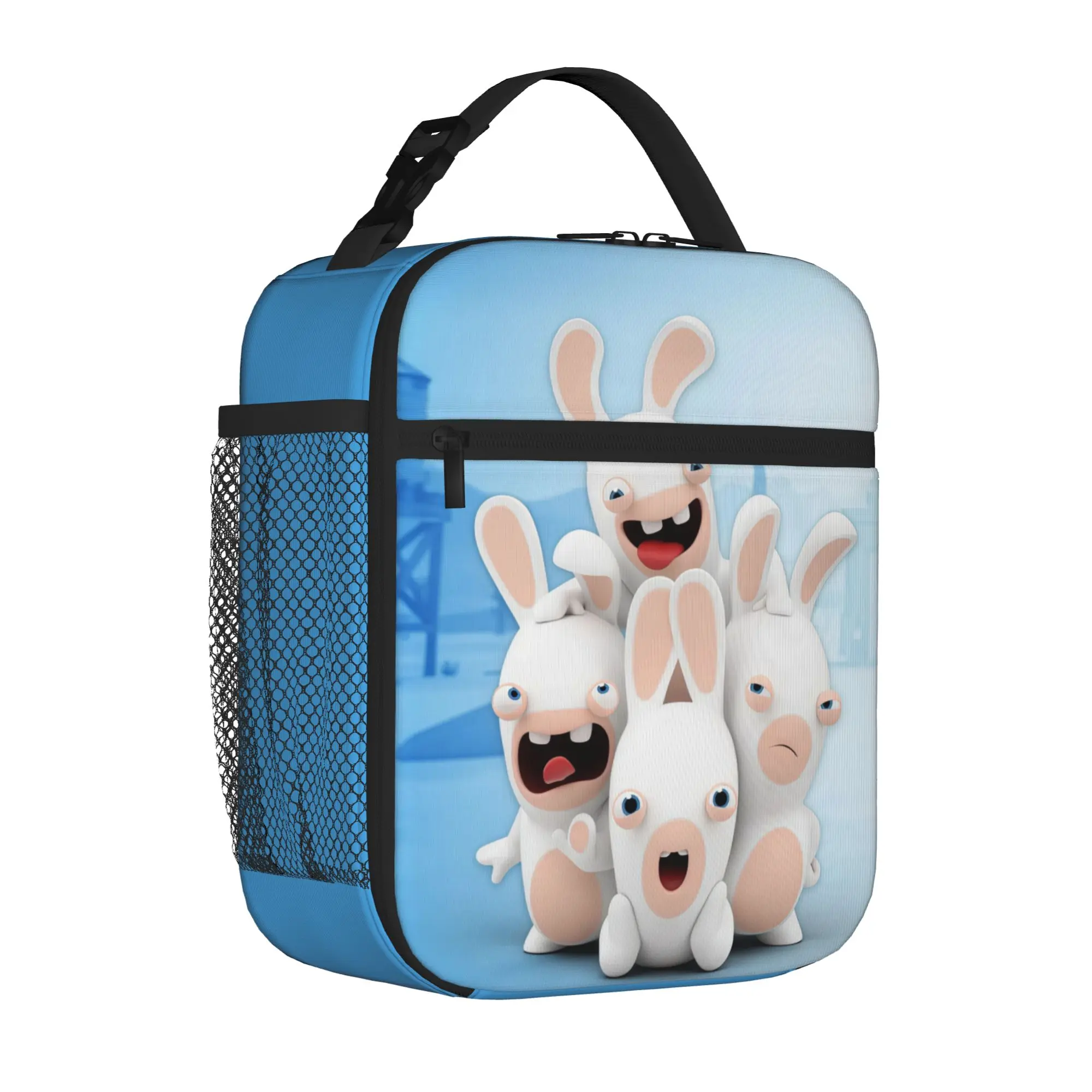 1 Piece For Students Food Container rabbit Portable Pocket Raving Rabbids Zipper Closure Aluminum Foil Food Pouch For Travel