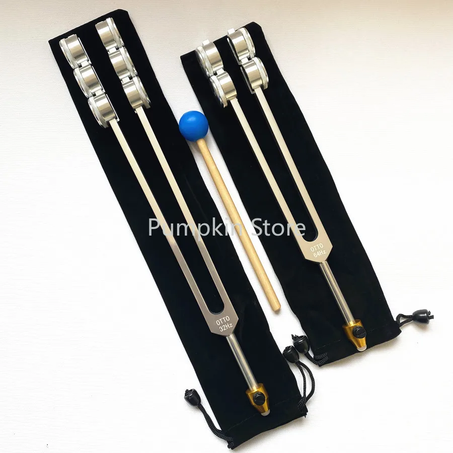 

32HZ Aluminum Tuning Fork Tool with Hammer Healing Sound Vibration Diagnostic Therapy Health Care Tool