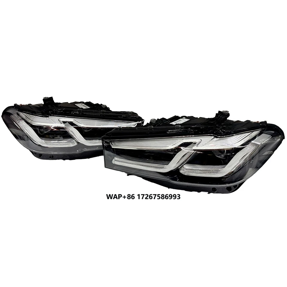 

Подходит для 5-й серии G30 LCI, оригинальных белых хромированных светодиодных фар Plug and Play