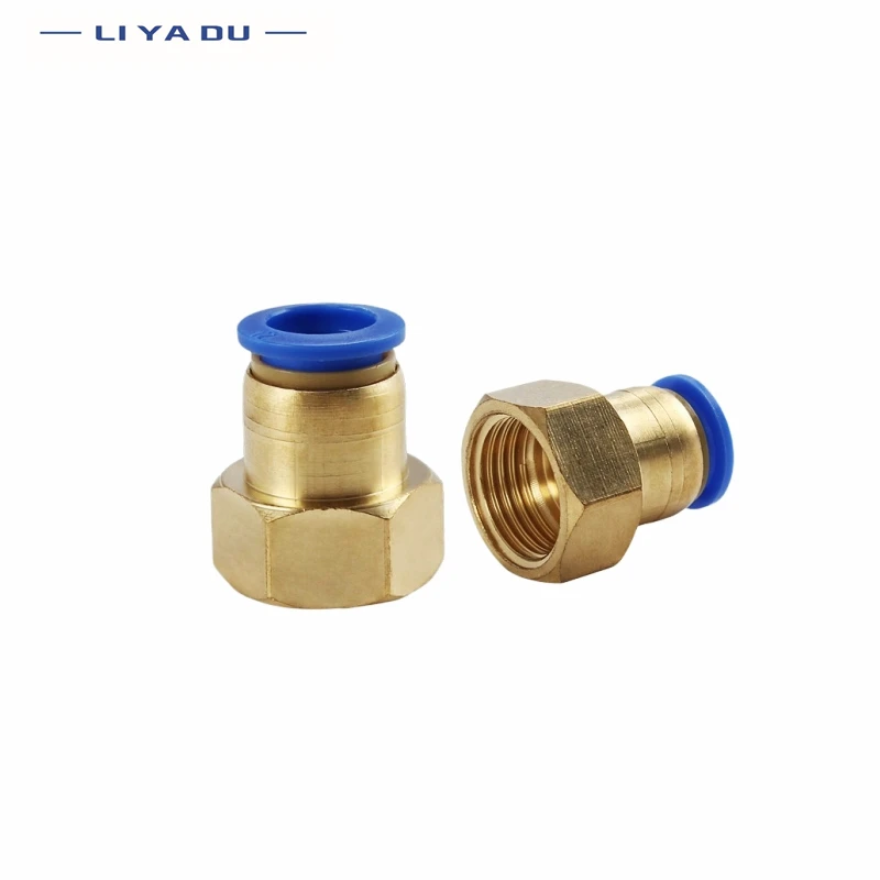 1/10pcs PCF Air Pipe Fitting 4 6 8 10 12mm Hose Tube 1/8 3/8 1/2 1/4 BSP Female Thread Brass Pneumatic Connector Quick Joint