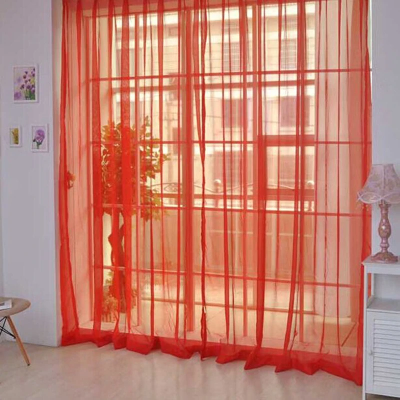 Transparente Fenstergaze Einfarbige Hochzeitsgaze Haushaltsprodukte Luxuriöser Stil Einfach zu Installierende Vorhänge Zubehör – Detail 9