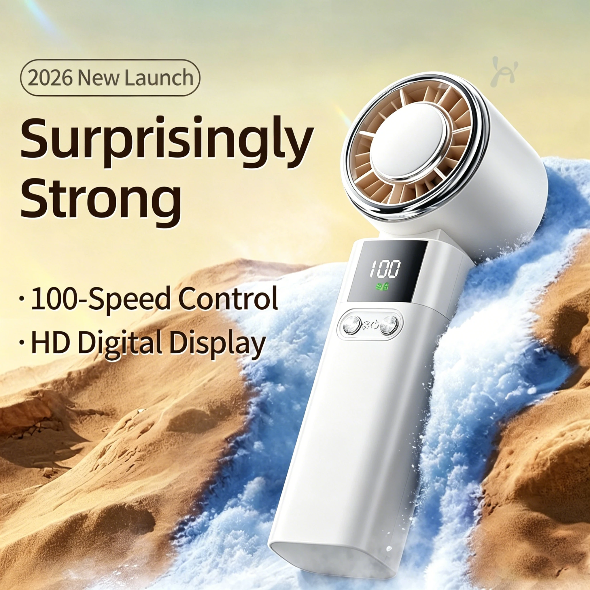 

Handheld small fan, powerful turbo mini portable, ultra-long battery life rechargeable electric fan, personal desktop small fan