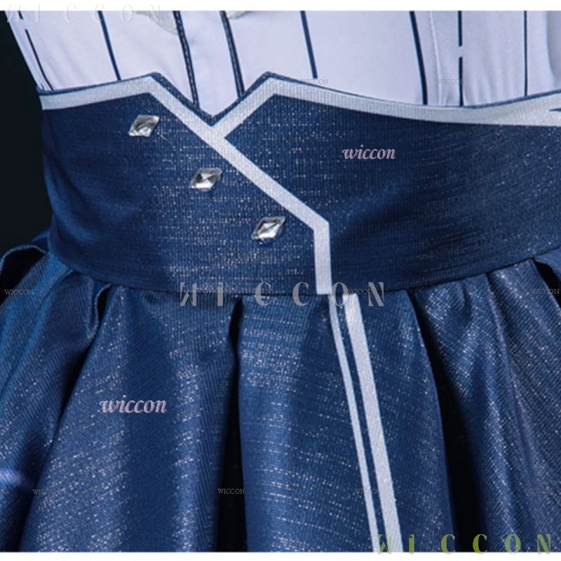 Parrucca del costume cosplay Infinity Nikki Gonna Lolita Abito blu Set Donne Kawaii Ragazze Dolce vestito Gioco di Halloween Abito di memoria floreale