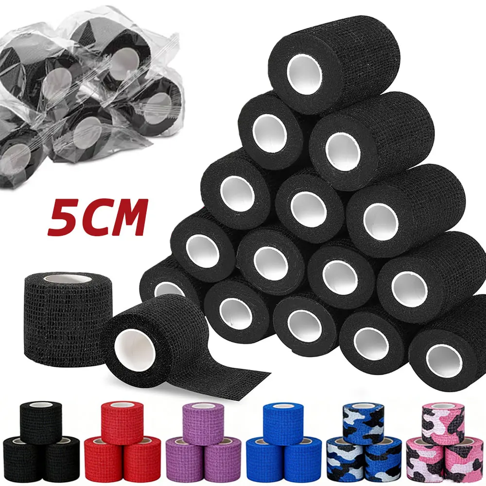 48/24/3 piezas 5CM Cubre-grips para tatuajes, Varios colores, Vendaje elástico autoadhesivo para grips de tatuaje, Cintas de vendaje elástico, Accesorios para tatuajes