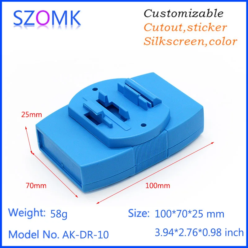 SZOMK electrical cabinet din rail box (1Pcs) 102*72*26mm instrument electronics box abs plastic junction housing