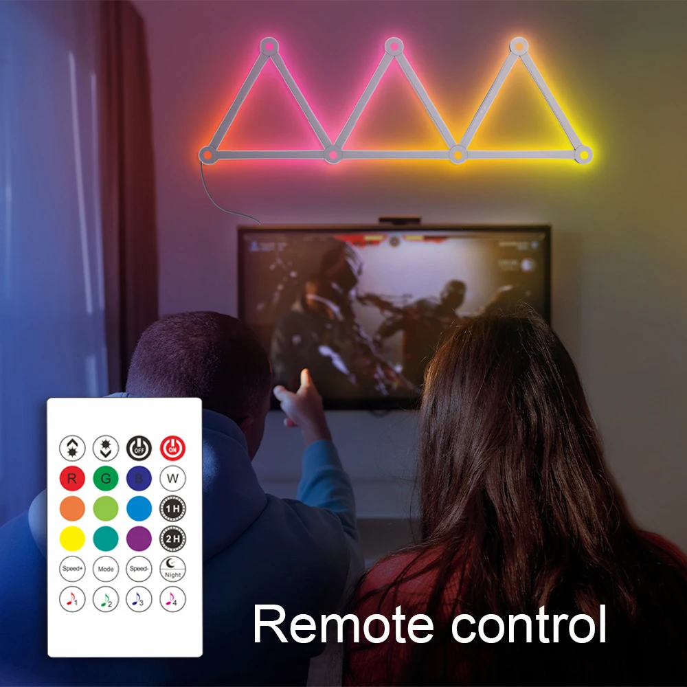 Inteligentna lampa ścienna WiFi 9 szt.  Pasek świetlny RGB do pokoju gier z synchronizacją muzyki  Oświetlenie atmosferyczne DIY  Kompatybilny z