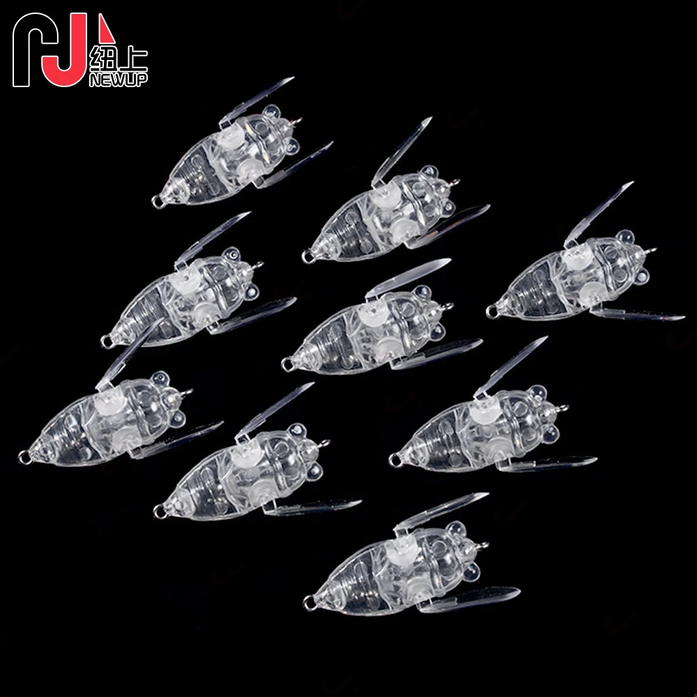 10PCS/lot Pesca Bionic Insect Blank Unpainted Fishing Lures 4CM-5.1G Simulation Cicada Wing Topwater Unpainted Lure Body