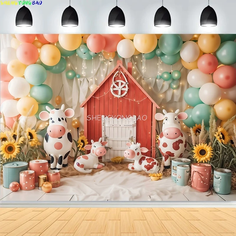 

Baby Shower Happy Birthday Party Photography Backdrops Newborn Kids Air Balloon Princess Tropical Jungle Photo Background BB-06