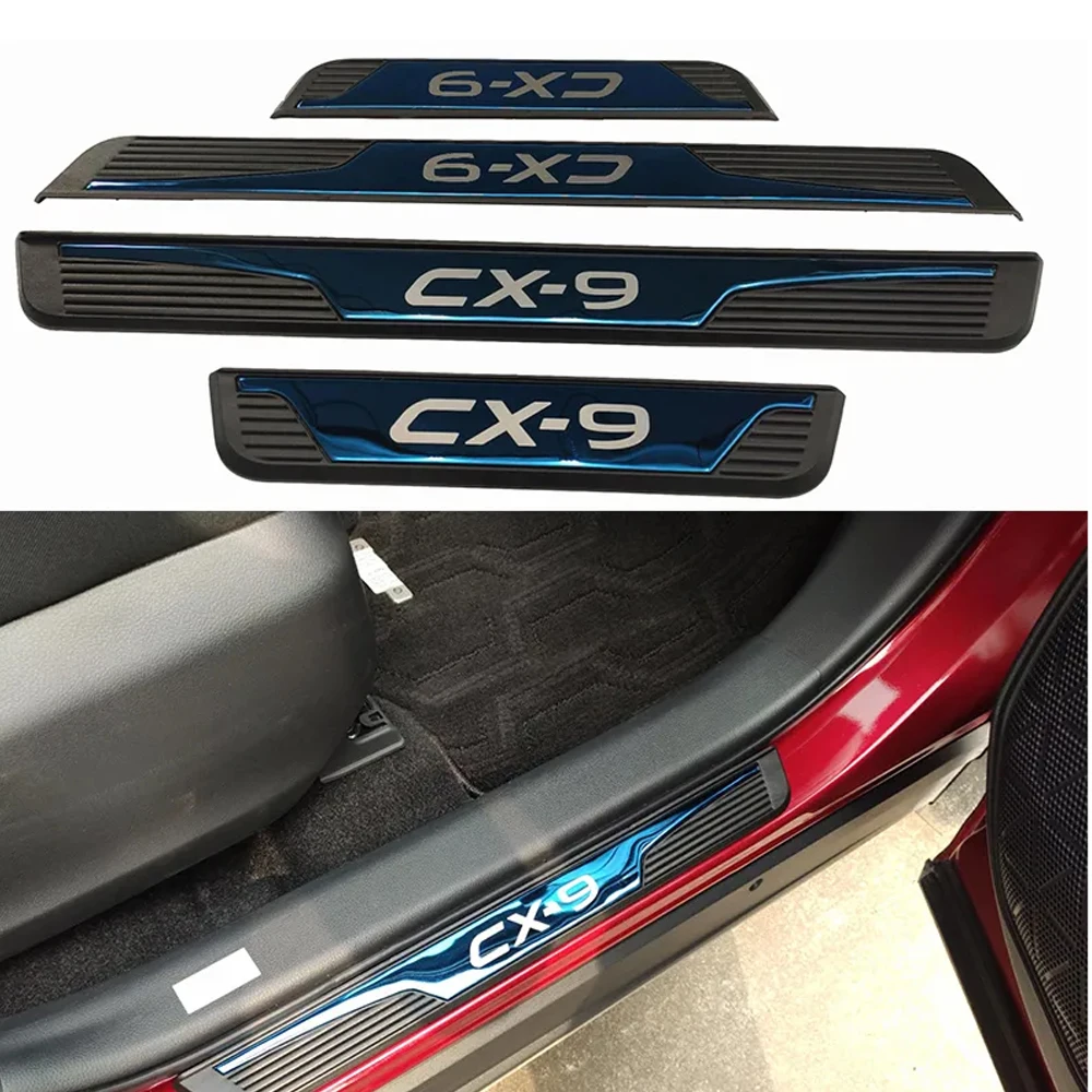 

Car For Mazda CX-9 CX9 2018-2023 Protector Scuff Plate Door Sill Threshold Pedal Cover Trim Guards Interior Accessories 2024