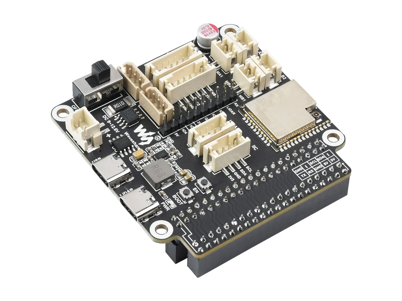 General Driver board for Robots, Based on ESP32, multi-functional, supports WIFI, Bluetooth and ESP-NOW communications