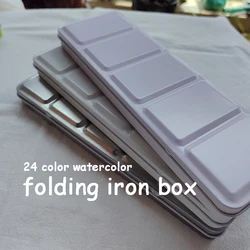 Pigment Packing Box,24 Colors Three Fold Iron Box