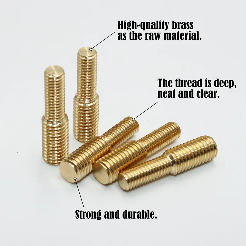 10x Brass Reducing Screw Thread Adapter Male to Male Copper Bolt M3 M4 M5 M6 M8 M10 M12 Double Head Transfer Screw for Camera