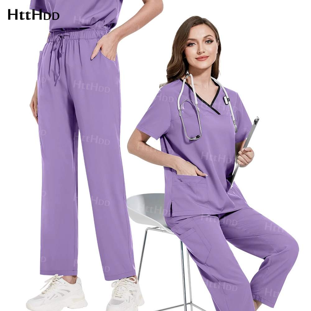 

Scrubs Medical Uniforms Woman Beauty Salon Manicurists Working Clothes Cleaning Nursing Scrub Sets Veterinary Uniforms Wholesale