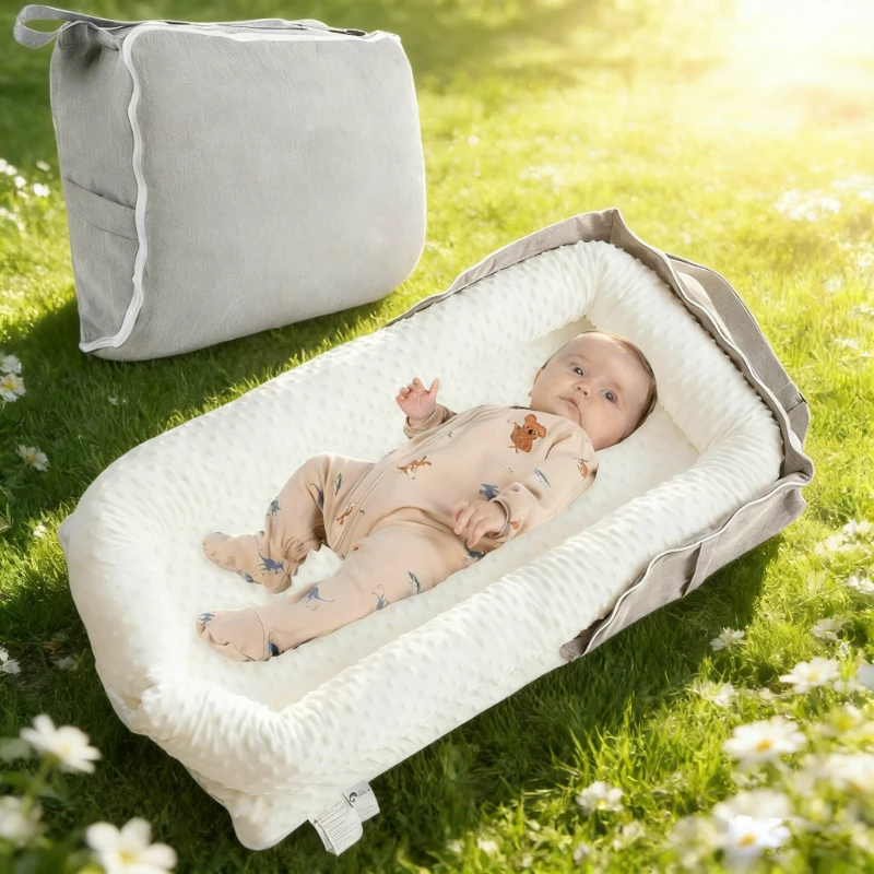 

Новая складная дорожная кроватка-гнездышко для новорожденных 2026 года с подушкой-опорой, сумка через плечо для мамы и малыша