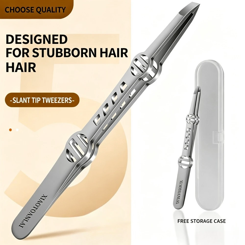 Pearl Tower Shaped Eyebrow Tweezer With Clear Plastic Storage Box for Daily Makeup Minimalist Beauty Tool Precise Hair Clamping